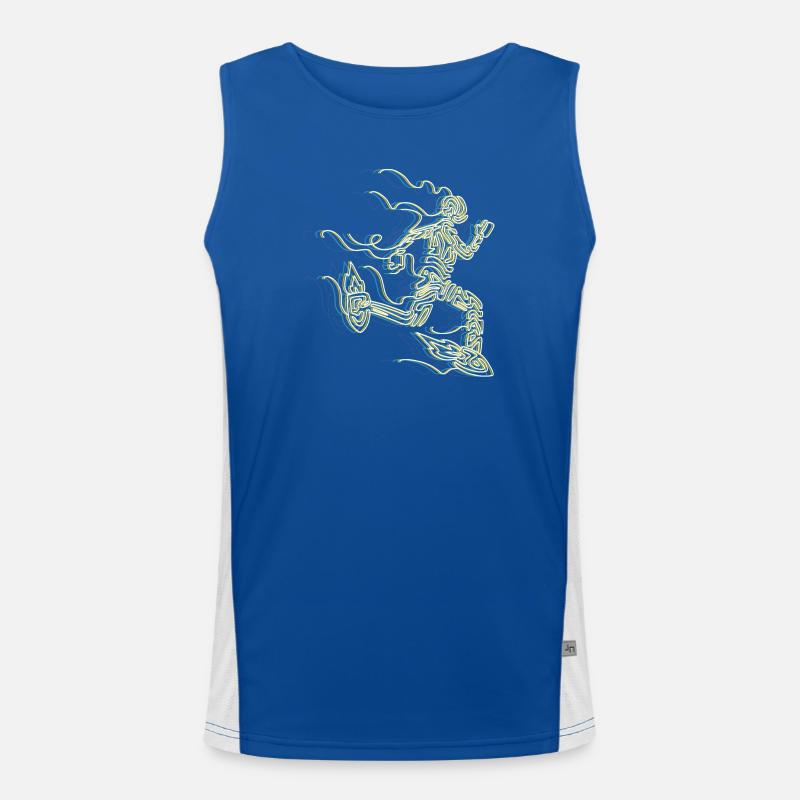 Stylized Rocket Runner Men's Functional Contrast Tank Top 