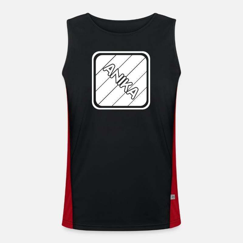 Anika as a first name - Men's Functional Contrast Tank Top  - black/red