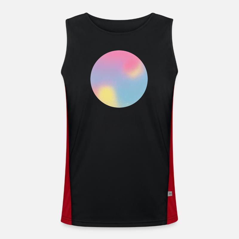 Aura-Check-Pastellgradientensphäre Funktionelles Kontrast-Tank Top für Männer 