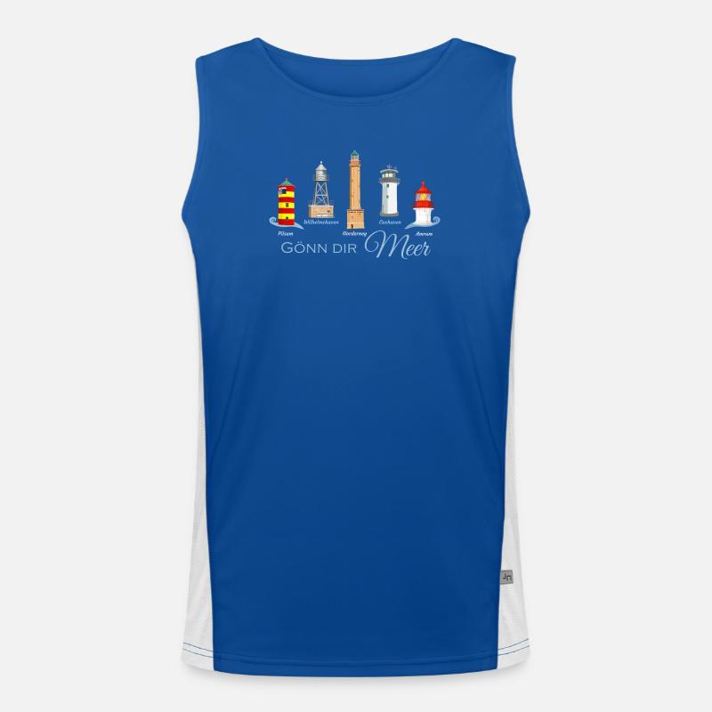 Gönn Dir Meer Leuchtturm Kollektion Funktionelles Kontrast-Tank Top für Männer 