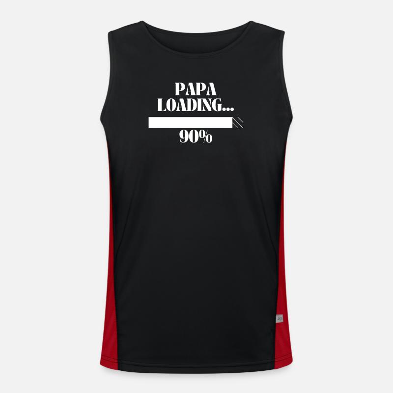 Papa loading - Men's Functional Contrast Tank Top  - black/red