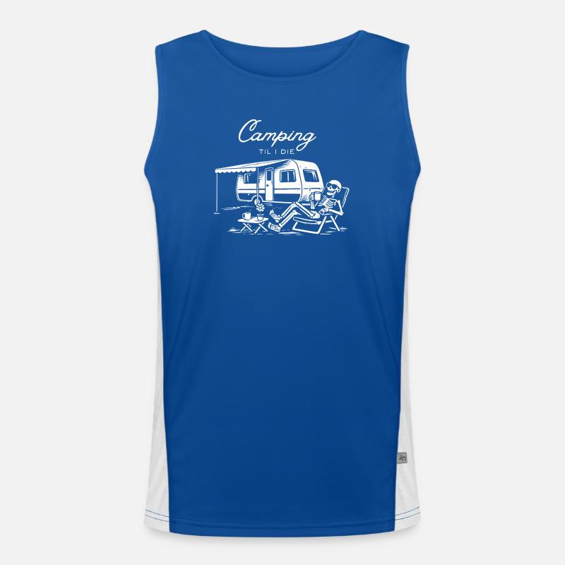 Camping til I die Funktionelles Kontrast-Tank Top für Männer 