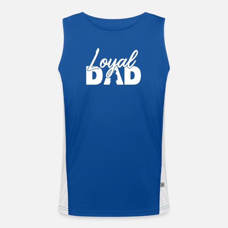 Loyaler Vater Silhouette Vaterstolz Funktionelles Kontrast-Tank Top für Männer 
