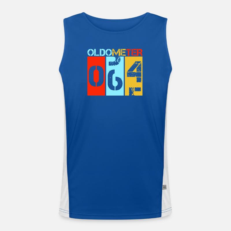 Oldometer 64 Sixty Fourth Birthday Men's Functional Contrast Tank Top 