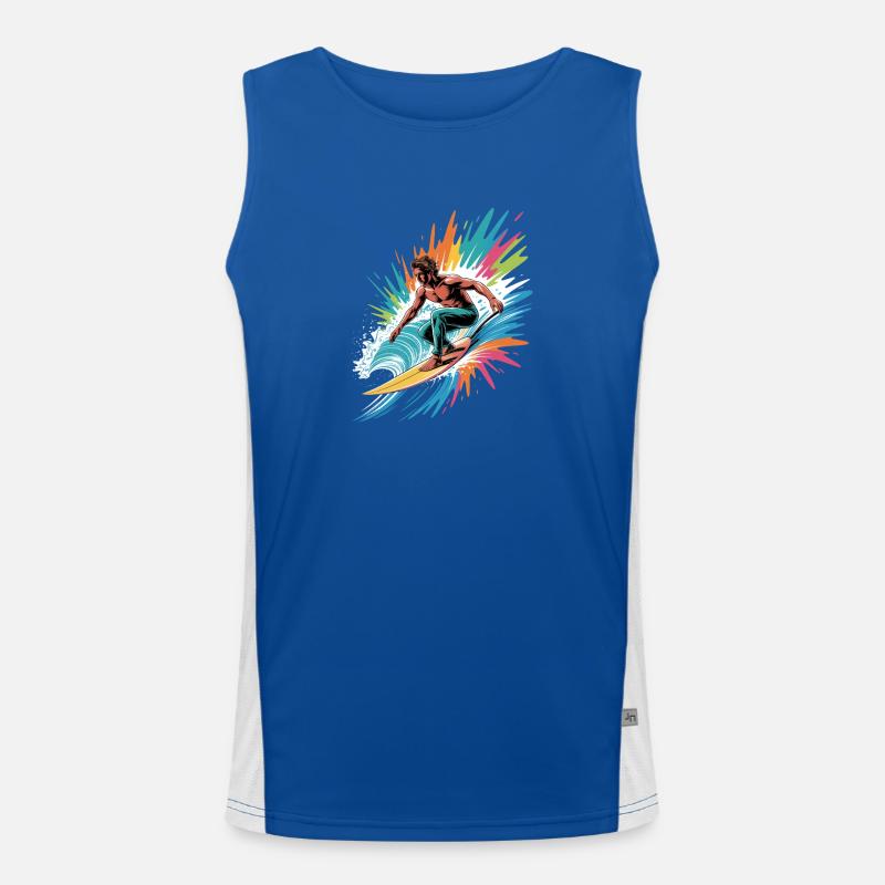 Bunter Surfer Wasserfarben Spritzer Graffiti Funktionelles Kontrast-Tank Top für Männer 