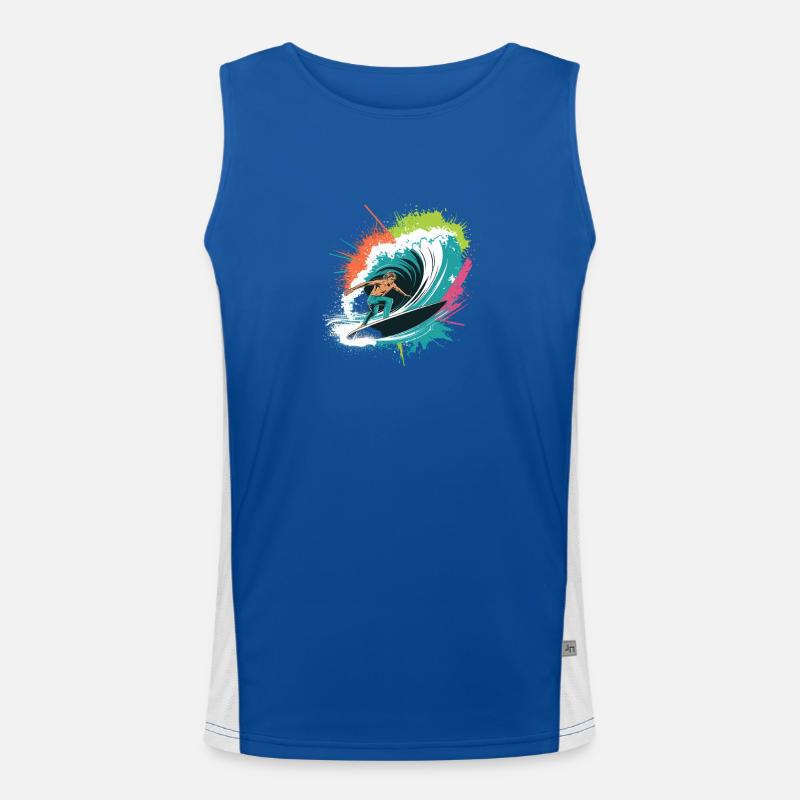 Bunter Surfer Wasserfarben Spritzer Graffiti Funktionelles Kontrast-Tank Top für Männer 