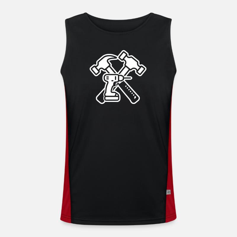 Craftsman Drill Hammers Logo - Men's Functional Contrast Tank Top  - black/red