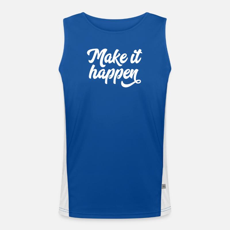 Make It Happen Typografie Funktionelles Kontrast-Tank Top für Männer 