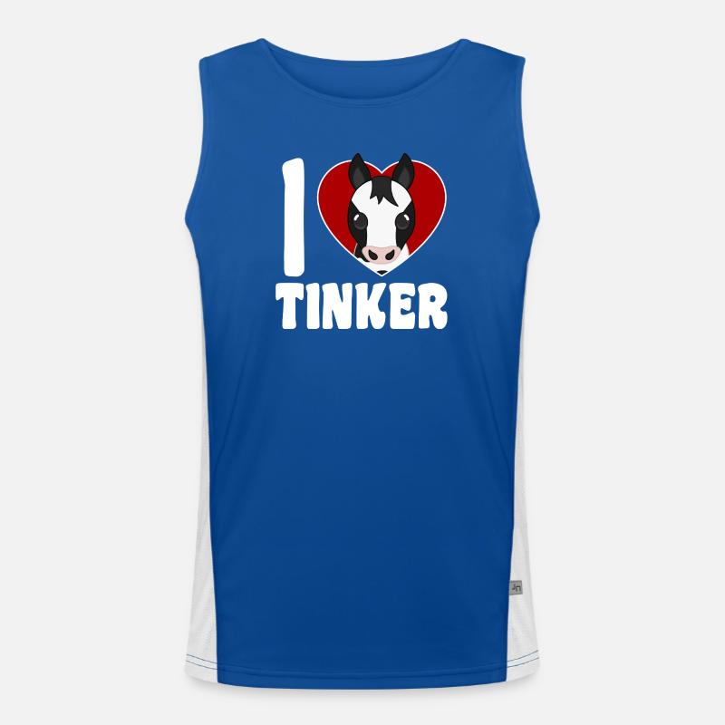 Ich liebe Tinkerpferde - Herz Funktionelles Kontrast-Tank Top für Männer 