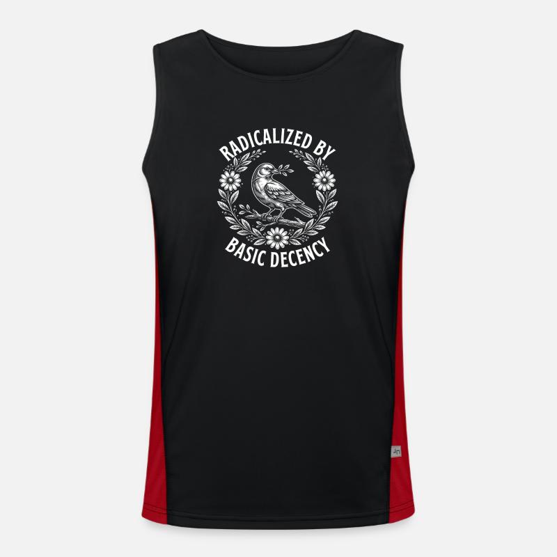 Radicalized Basic Decency Activist Equality  - Men's Functional Contrast Tank Top  - black/red