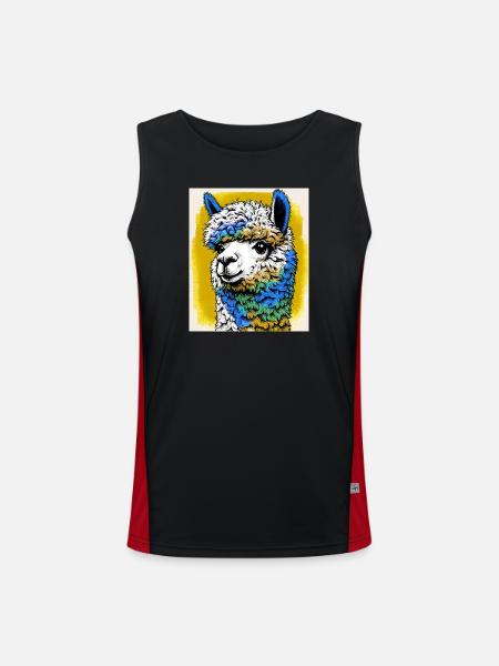 Alpaka - Funktionelles Kontrast-Tank Top für Männer  - Schwarz/Rot