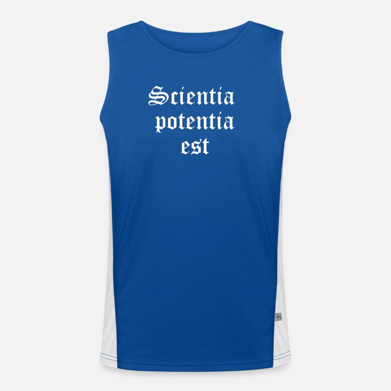 Knowledge is Power in Gothic Script Men's Functional Contrast Tank Top 