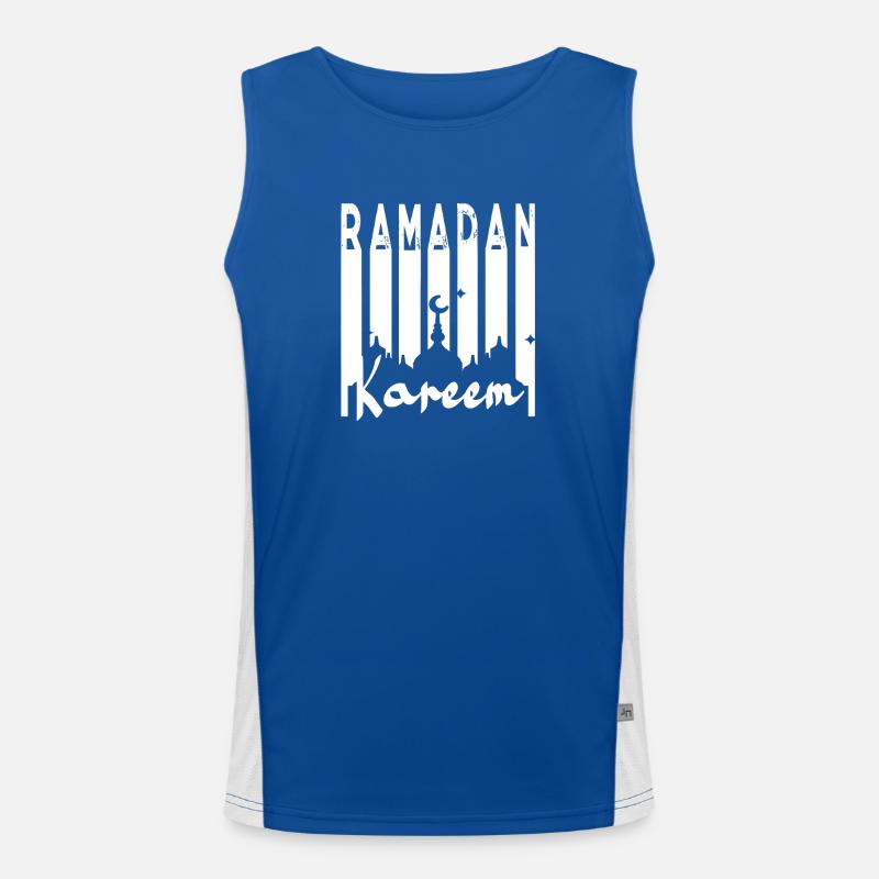 Ramadan Kareem Mosque Silhouette Men's Functional Contrast Tank Top 