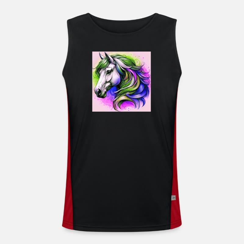Pferd Funktionelles Kontrast-Tank Top für Männer 
