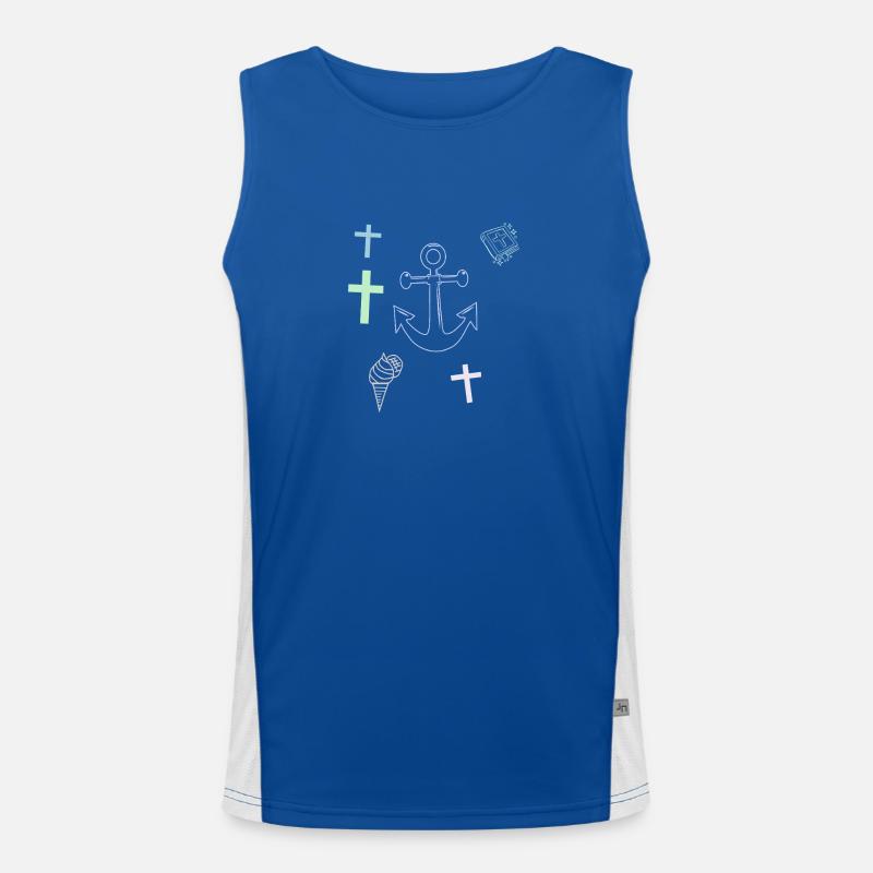  Anker Kreuz Eis maritim Men's Functional Contrast Tank Top 