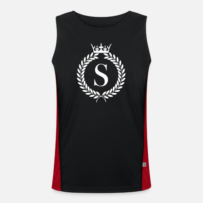 S_wappen - Funktionel kontrast tanktop til herrer - sort/rød