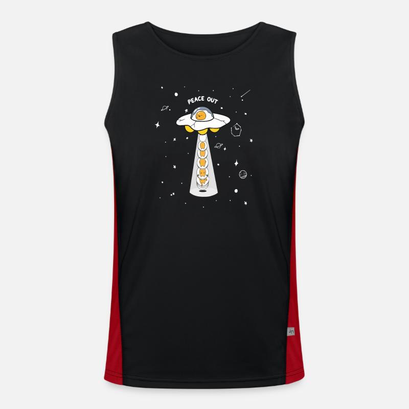Peace Out UFO Eggs - Men's Functional Contrast Tank Top  - black/red