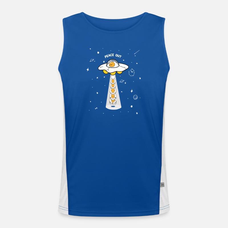 Peace Out UFO-Eier Funktionelles Kontrast-Tank Top für Männer 