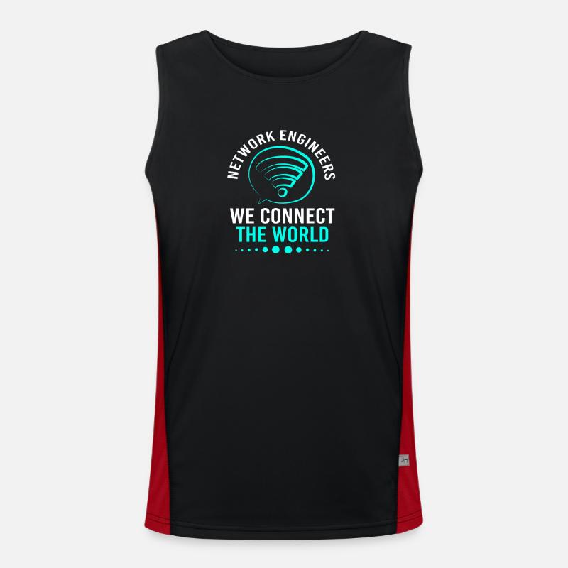 Network Engineer Programmer Computer Scientist - Men's Functional Contrast Tank Top - black/red