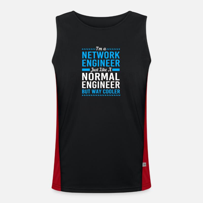 Network Computer Scientist Programmer Admin - Men's Functional Contrast Tank Top  - black/red