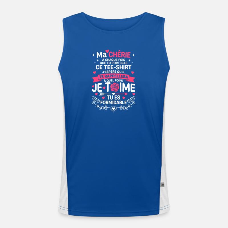 Ma Chérie Tee Je t'aime Formidable Débardeur respirant contrasté Homme 