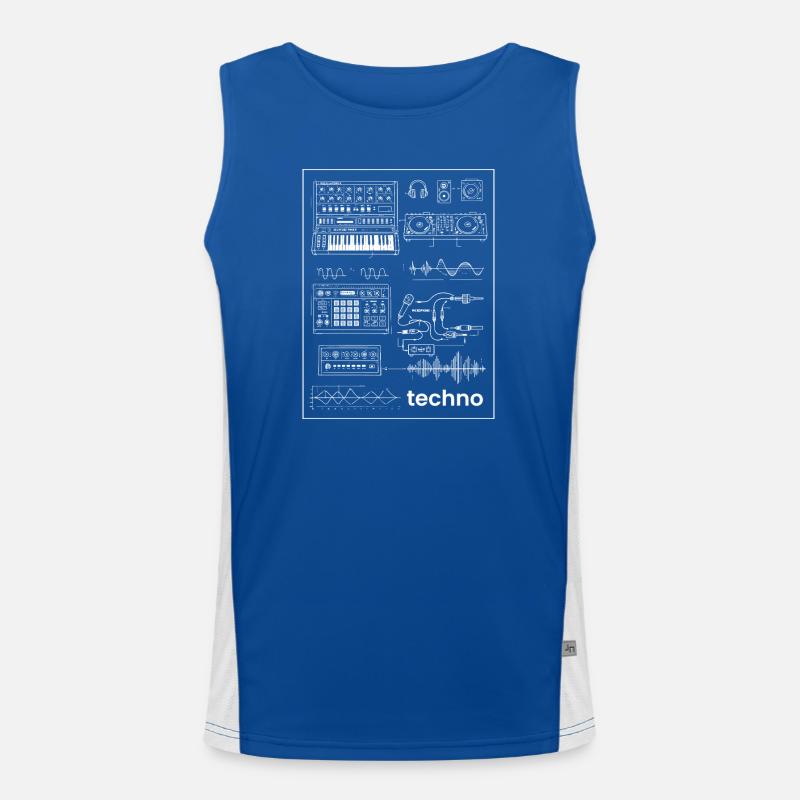 Techno Studio Synthese Funktionelles Kontrast-Tank Top für Männer 
