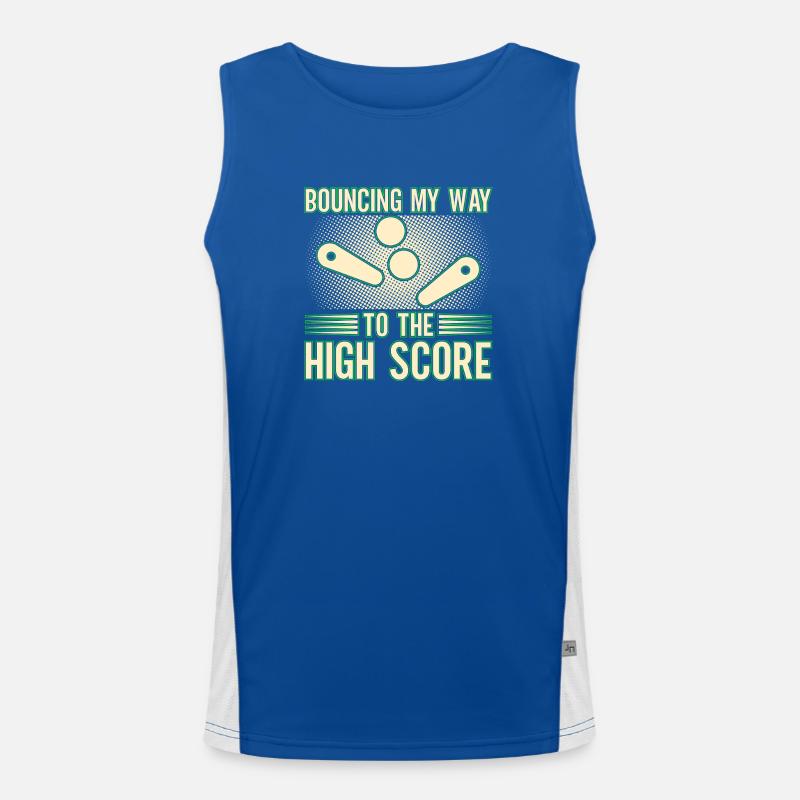Bouncing My Way To The High Score Pinball Machine Funktionelles Kontrast-Tank Top für Männer 