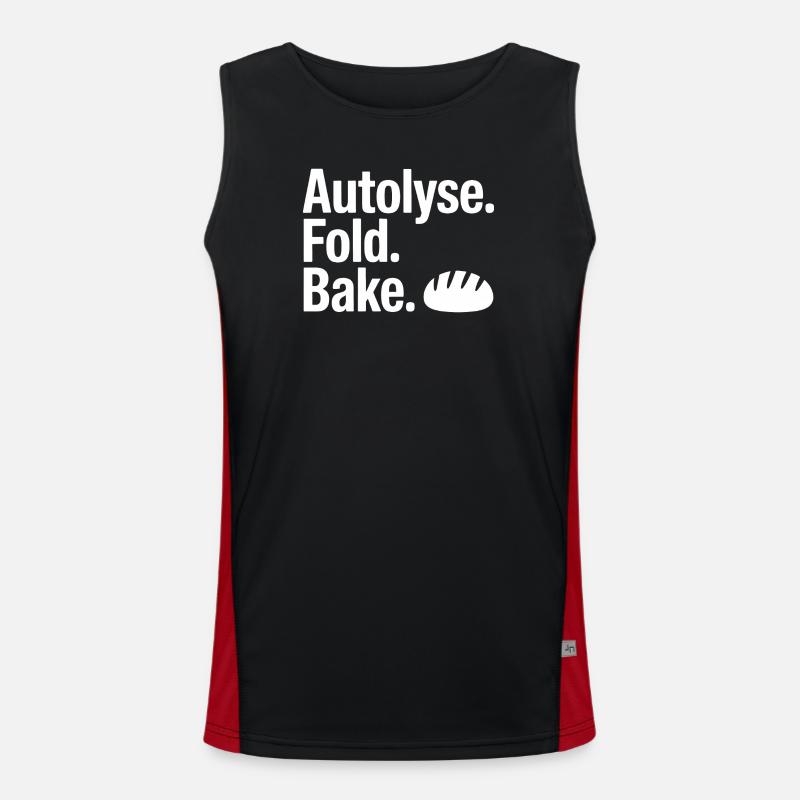 Autolyse Fold Bake Bread Art - Men's Functional Contrast Tank Top - black/red