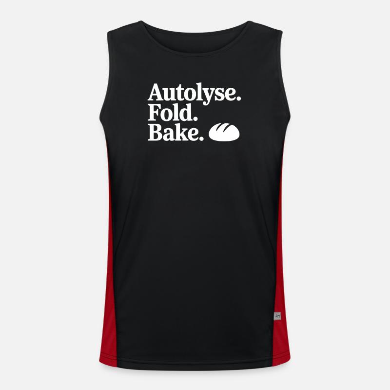 Bread Art Autolyse Fold Bake - Men's Functional Contrast Tank Top  - black/red