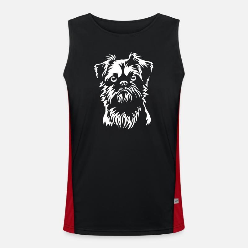 Brussels Griffon Head "Black Edition" - Men's Functional Contrast Tank Top  - black/red