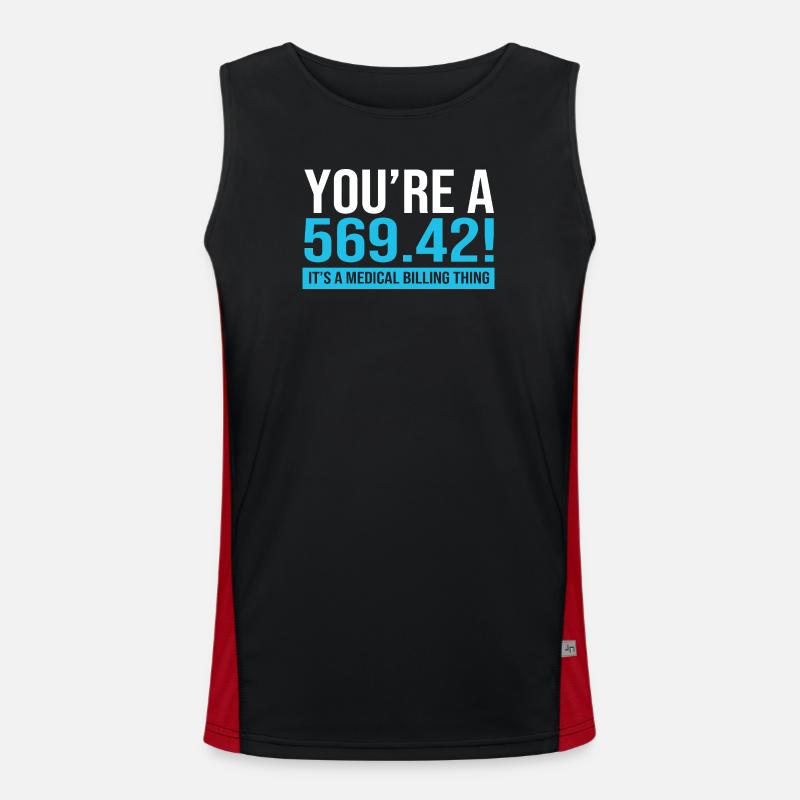 Medical Coder - Men's Functional Contrast Tank Top  - black/red