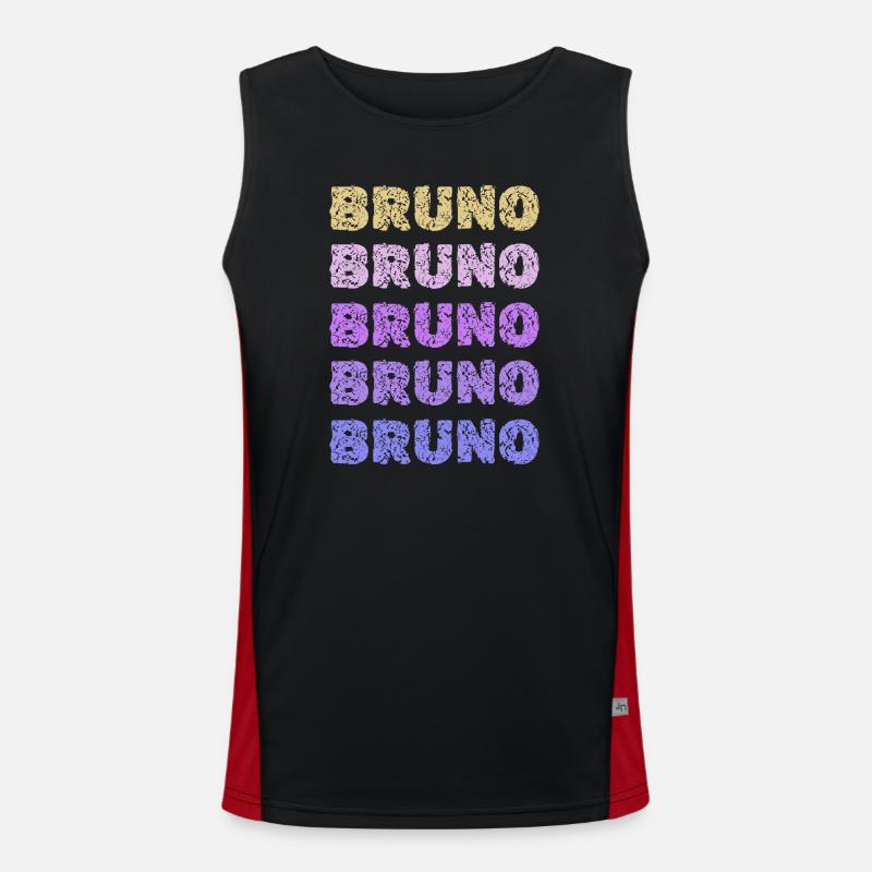 Bruno Repeated Pastel Letters Funktionelles Kontrast-Tank Top für Männer 