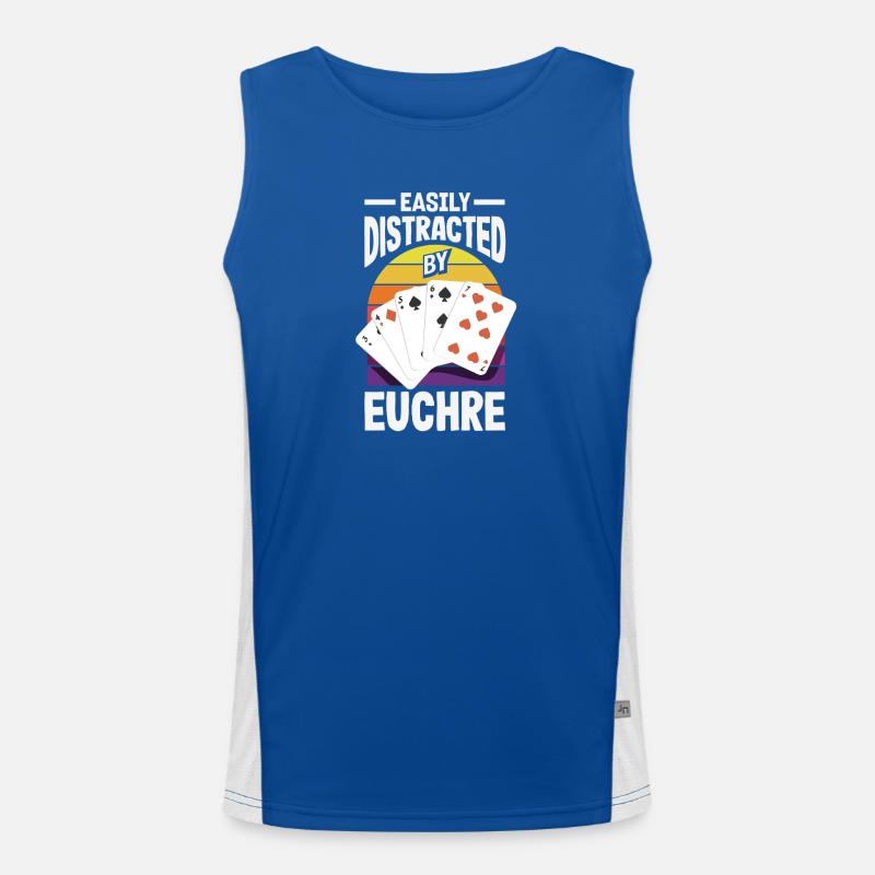 Easily distracted by Euchre Men's Functional Contrast Tank Top 