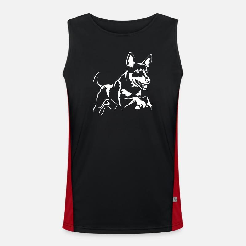 Australian Kelpie "Black Edition" - Men's Functional Contrast Tank Top  - black/red