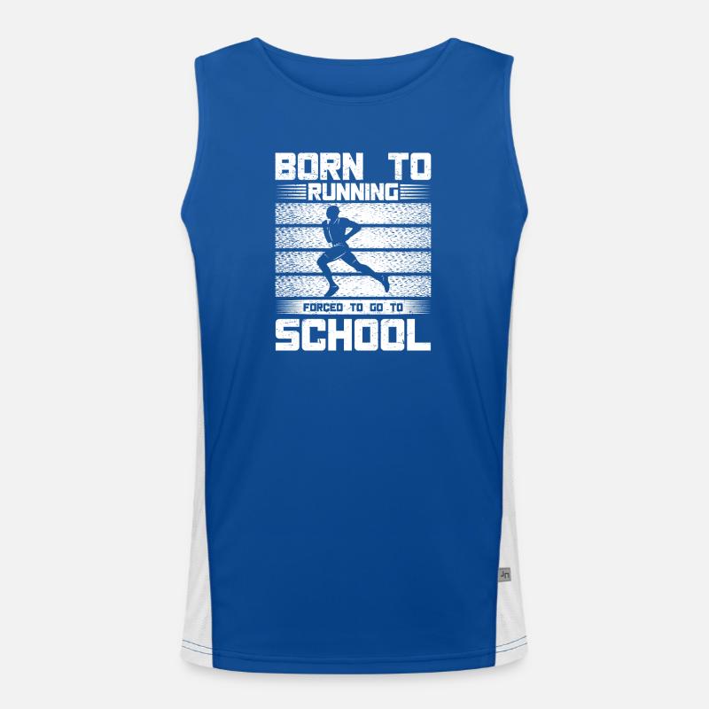 Marathon Runner Born To Running Gift Funktionelles Kontrast-Tank Top für Männer 