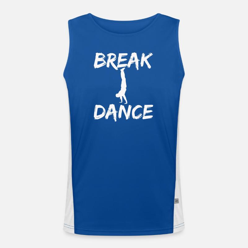 Breakdance Silhouette Motif Men's Functional Contrast Tank Top 