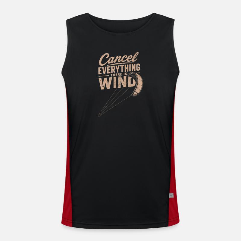 Windspruch Graphic: Cancel Everything Wind - Men's Functional Contrast Tank Top  - black/red