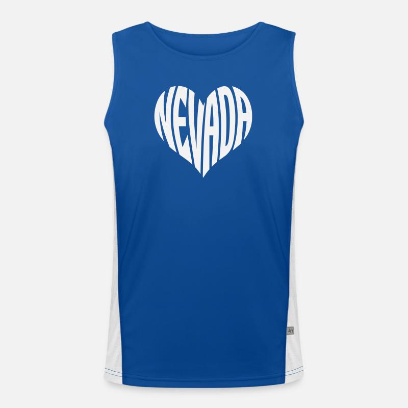 Nevada Heart Typography Men's Functional Contrast Tank Top 