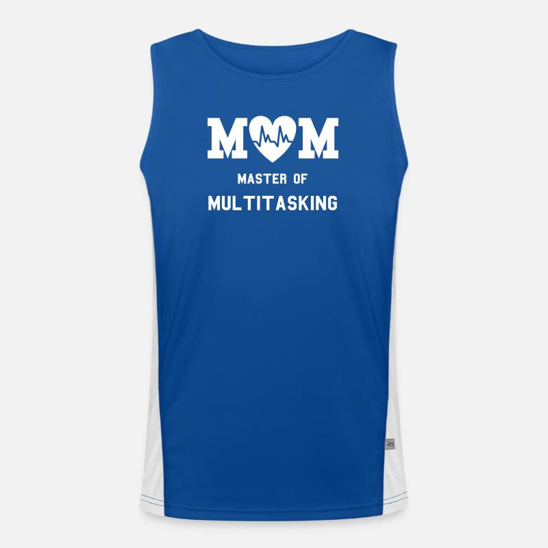 Mama, Meisterin des Multitasking, lustiges Mutterschaftszitat Funktionelles Kontrast-Tank Top für Männer 