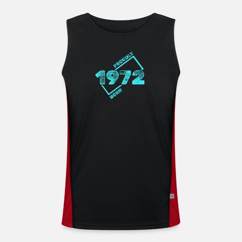 Gift idea 1972 - Men's Functional Contrast Tank Top  - black/red