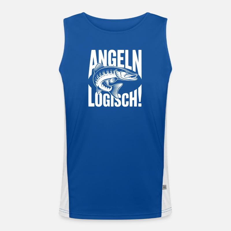 Angeln Logisch Funktionelles Kontrast-Tank Top für Männer 