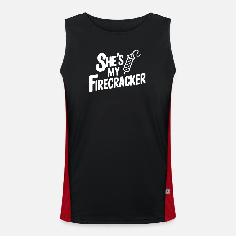She's My Firecracker - Men's Functional Contrast Tank Top  - black/red