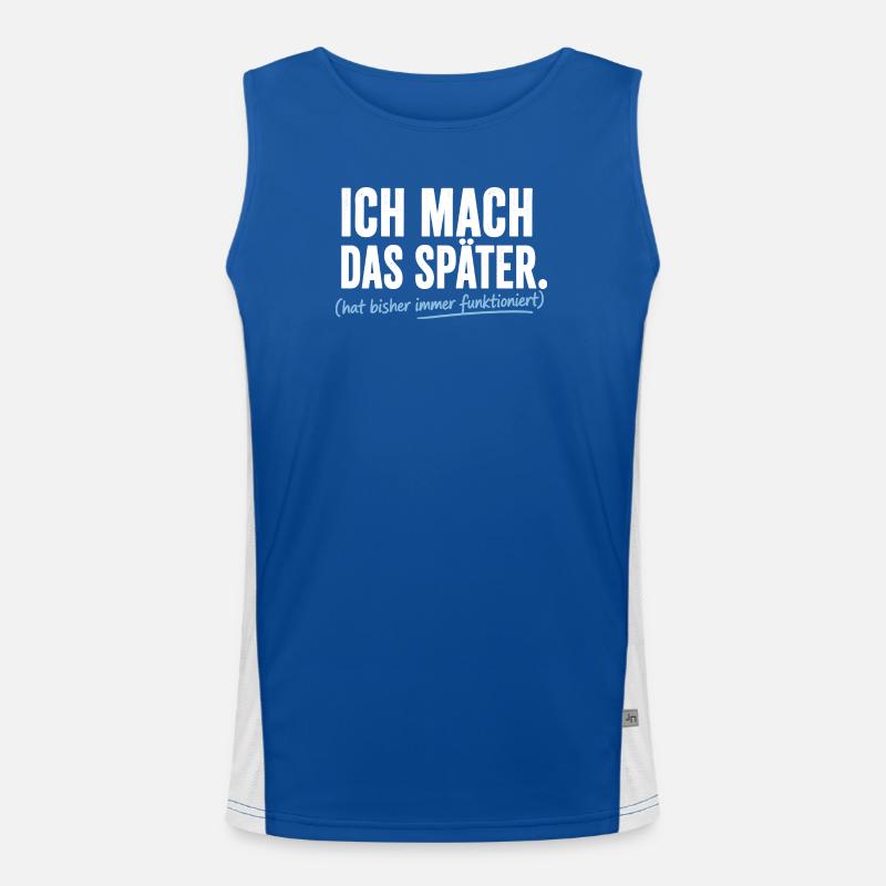 Ich mach das Später Prokrastinierer Funktionelles Kontrast-Tank Top für Männer 