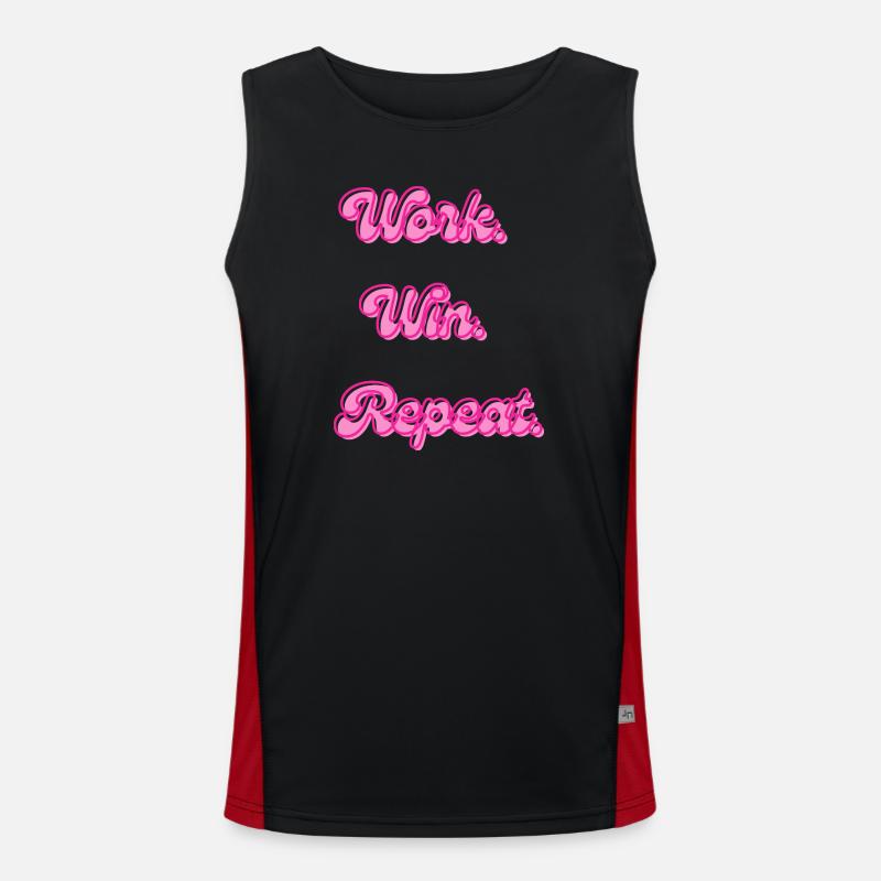 Work Win Repeats Retro Neon - Men's Functional Contrast Tank Top - black/red