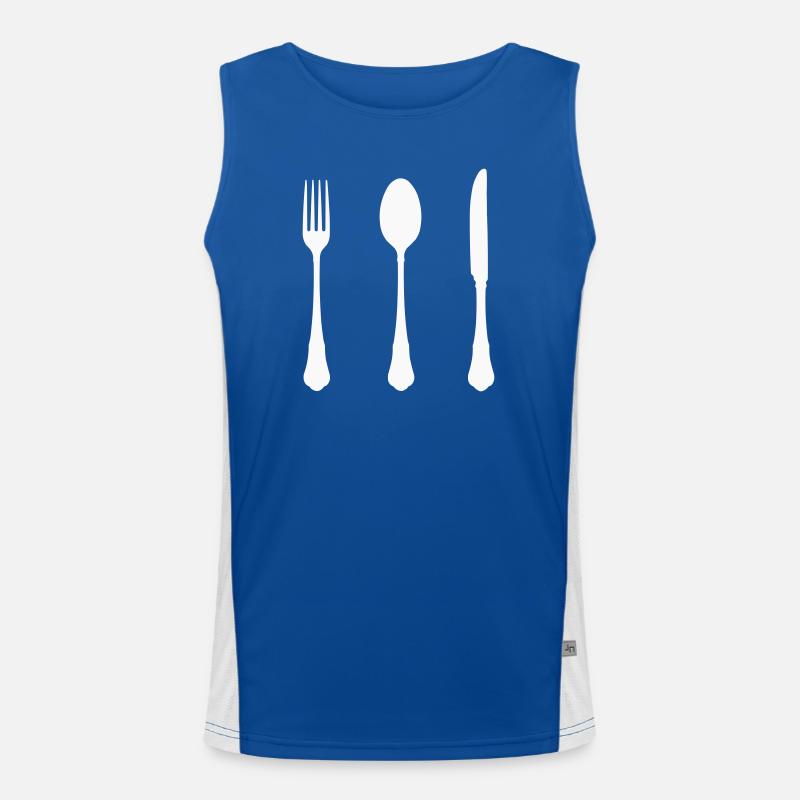Cutlery Silhouette Design Men's Functional Contrast Tank Top 