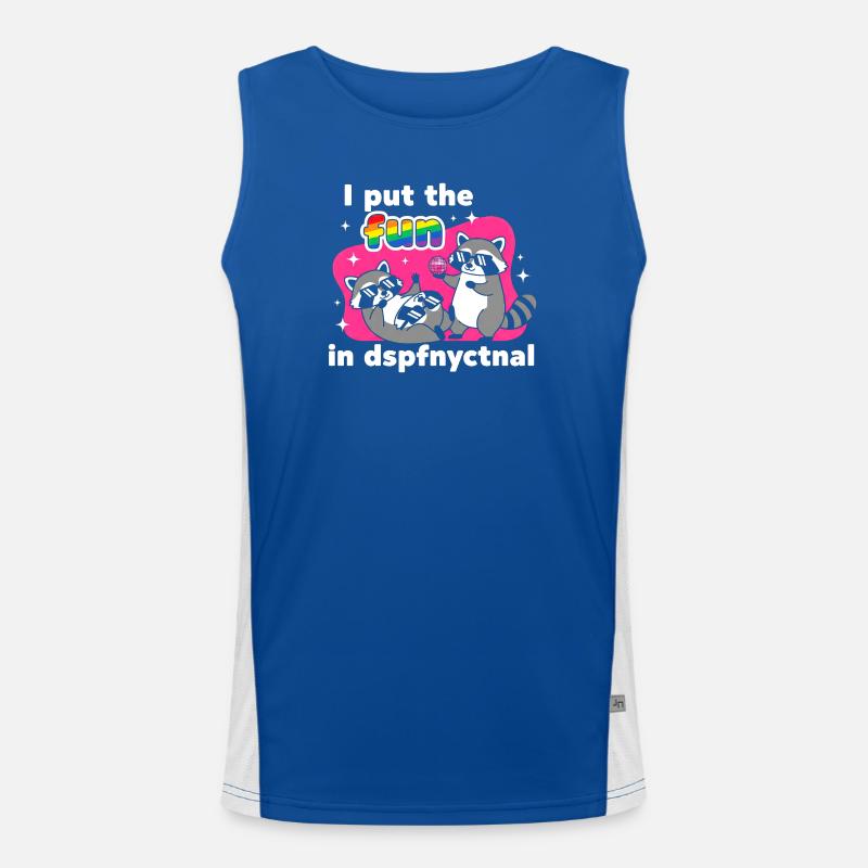 Disco Raccoons: Rainbow Fun Men's Functional Contrast Tank Top 