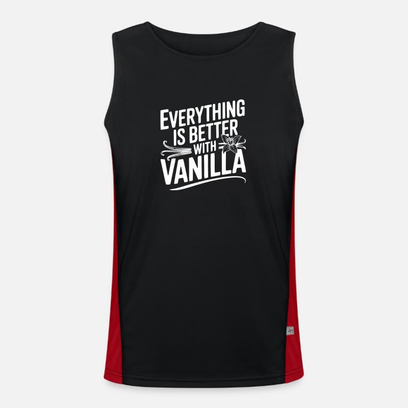 Everything Is Better with Vanilla - Men's Functional Contrast Tank Top  - black/red