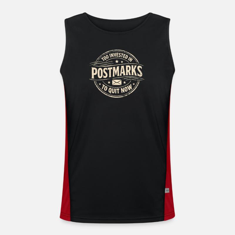 Too deep inside | Postcrossing - Men's Functional Contrast Tank Top  - black/red