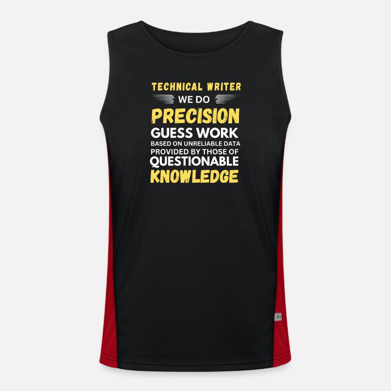 Technical Writer Precision Guesswork - Men's Functional Contrast Tank Top - black/red
