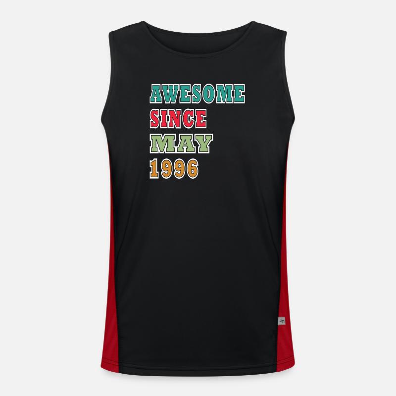 Awesome Since May 1996 - Men's Functional Contrast Tank Top  - black/red